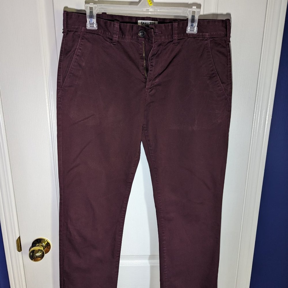 Express Slim Fit Burgundy Chinos 32x32